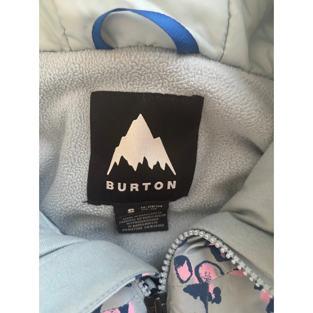 Burton Hillslope 2L Snowboard Jacket Kids Small Blue Insulated Waterproof